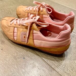 Tsubo Pink Women’s Shoes Sneakers Walking Casual Brushed Suede Retro Size 11/41